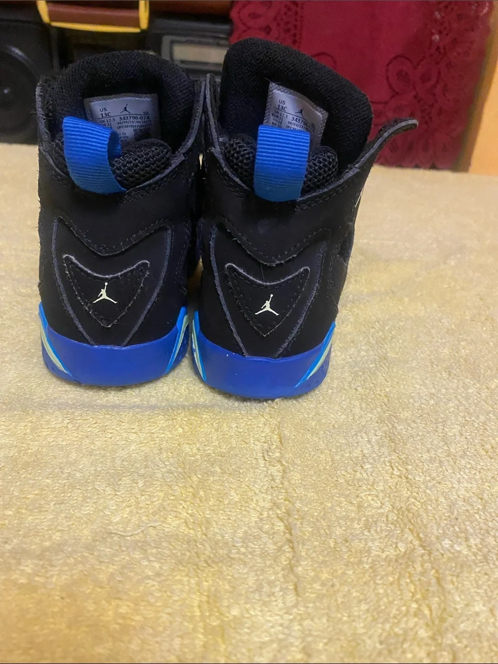 Jordan Kids' Black and Blue High-Top Sneakers
